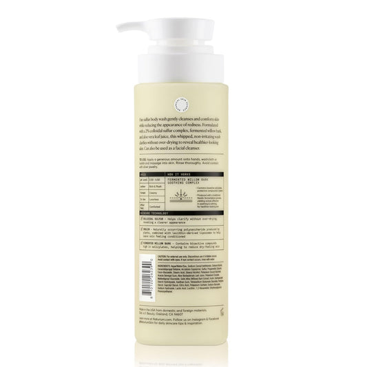 the Revealer Body Wash, Clarifying Skincare with Sulfur, Willow Bark, and Aloe Vera, 500 Ml / 16.9 Fl Oz