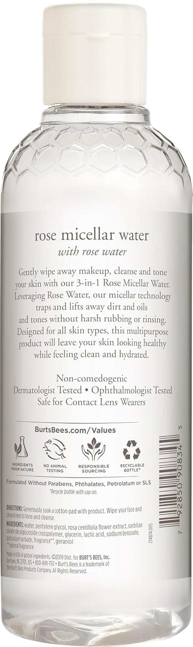 Burts Bees Rose Micellar Toning Water 8 Oz