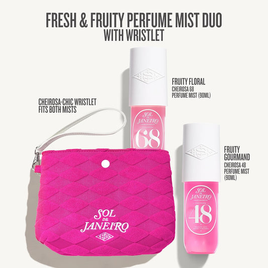 Sol De Janeiro Giftable Set | Two Travel Size Hair & Body Fragrance Mist with Pink Pouch | Cheirosa 68 & Cheirosa 48, 3 Fl Oz Ea | Amazon Exclusive | $72 Value