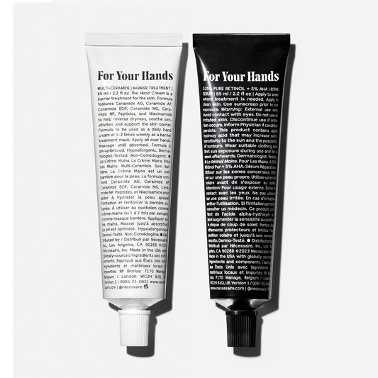 the Hand Duo – the Hand Cream + the Hand Retinol Treatment Gift Set for Dry Hands – Daily Moisture + Nighttime Repair with Ceramides, Peptides & Retinol – 2 X 2.2 Oz
