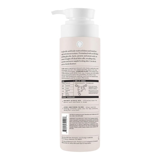 the Smoother Glycolic Acid Exfoliating Body Wash, Soft & Smoothing Cleanser, 16.9 Oz