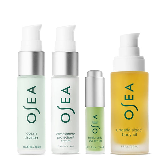 Bestsellers Set for Face + Body -4-Piece Skin Care Set - Body Oil, Face Cleanser, Face Cream, & Hyaluronic Acid Serum - Clean Beauty Travel Set - Ideal for Beauty Gifts