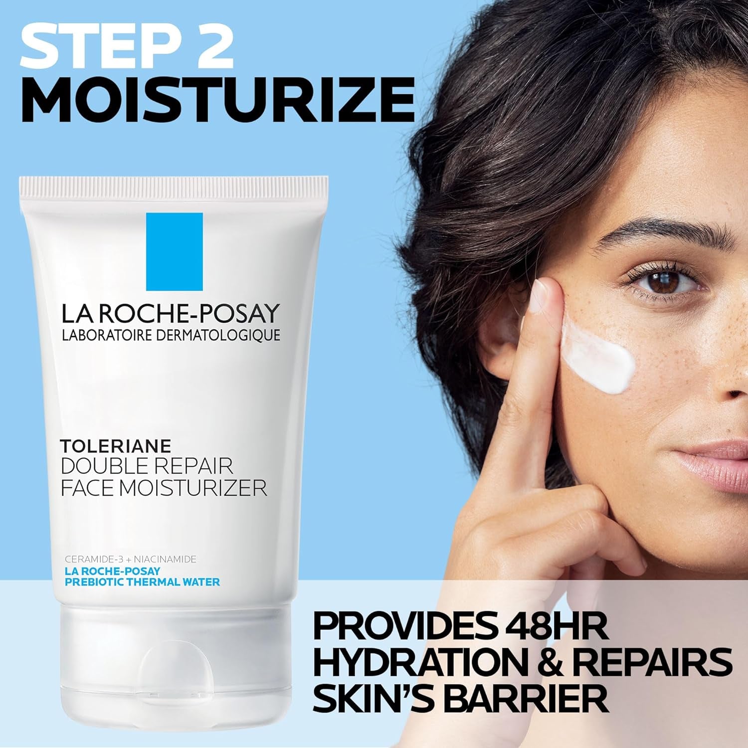 Toleraine Skin Care Set, Double Repair Face Moisturizer 100Ml & Purifying Foaming Facial Cleanser 50Ml, Oil Free Moisturizer & Face Wash for Oily Skin, Formulated with Niacinamide