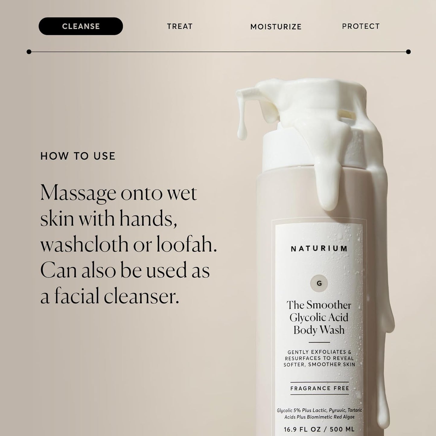 the Smoother Glycolic Acid Exfoliating Body Wash, Soft & Smoothing Cleanser, 16.9 Oz
