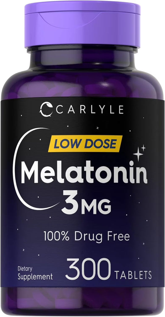 Melatonin 3Mg | 300 Vegetarian Tablets for Men and Women | by