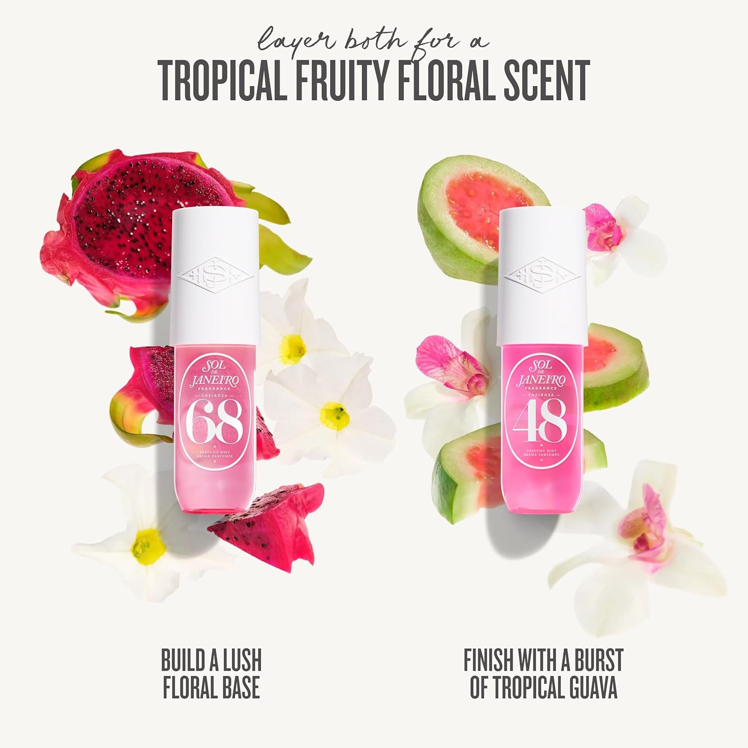 Sol De Janeiro Giftable Set | Two Travel Size Hair & Body Fragrance Mist with Pink Pouch | Cheirosa 68 & Cheirosa 48, 3 Fl Oz Ea | Amazon Exclusive | $72 Value