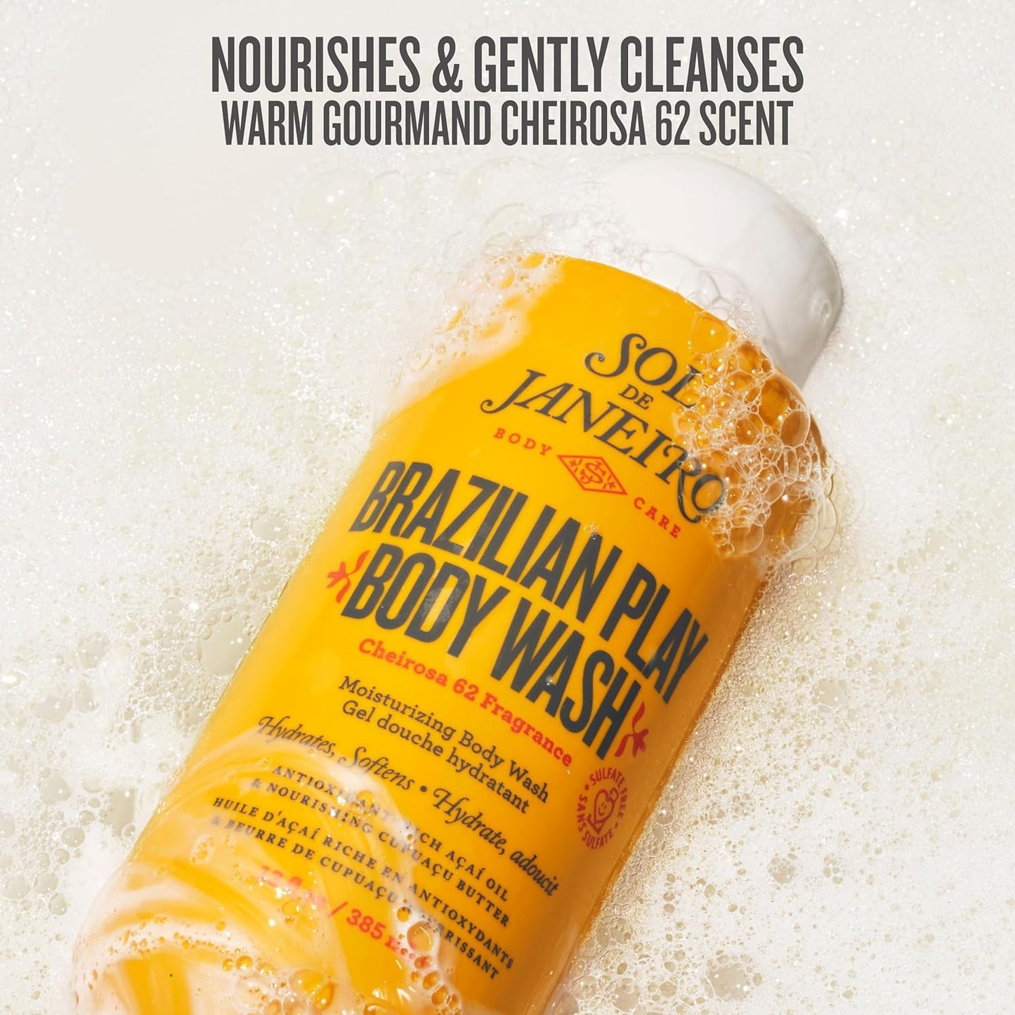 Sol De Janeiro Scent Your Shower Travel Size Quad - Benefit Packed Body Wash Discovery Set - Brazilian Play, Beija Flor, Bom Dia, Delicia Drench - 3 Fl Oz.