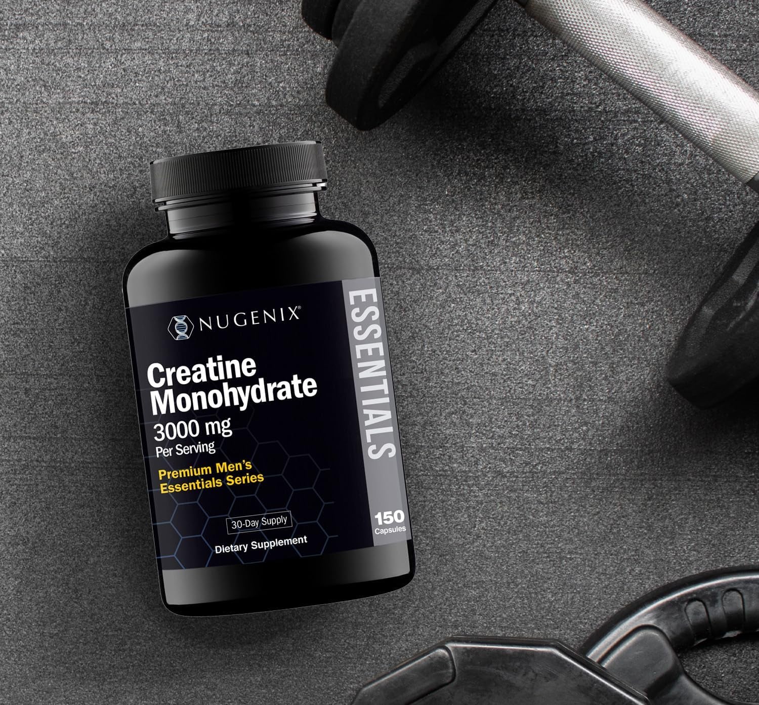 Essentials Premium Creatine Monohydrate Pills Supplement, 3000Mg, 150 Capsules