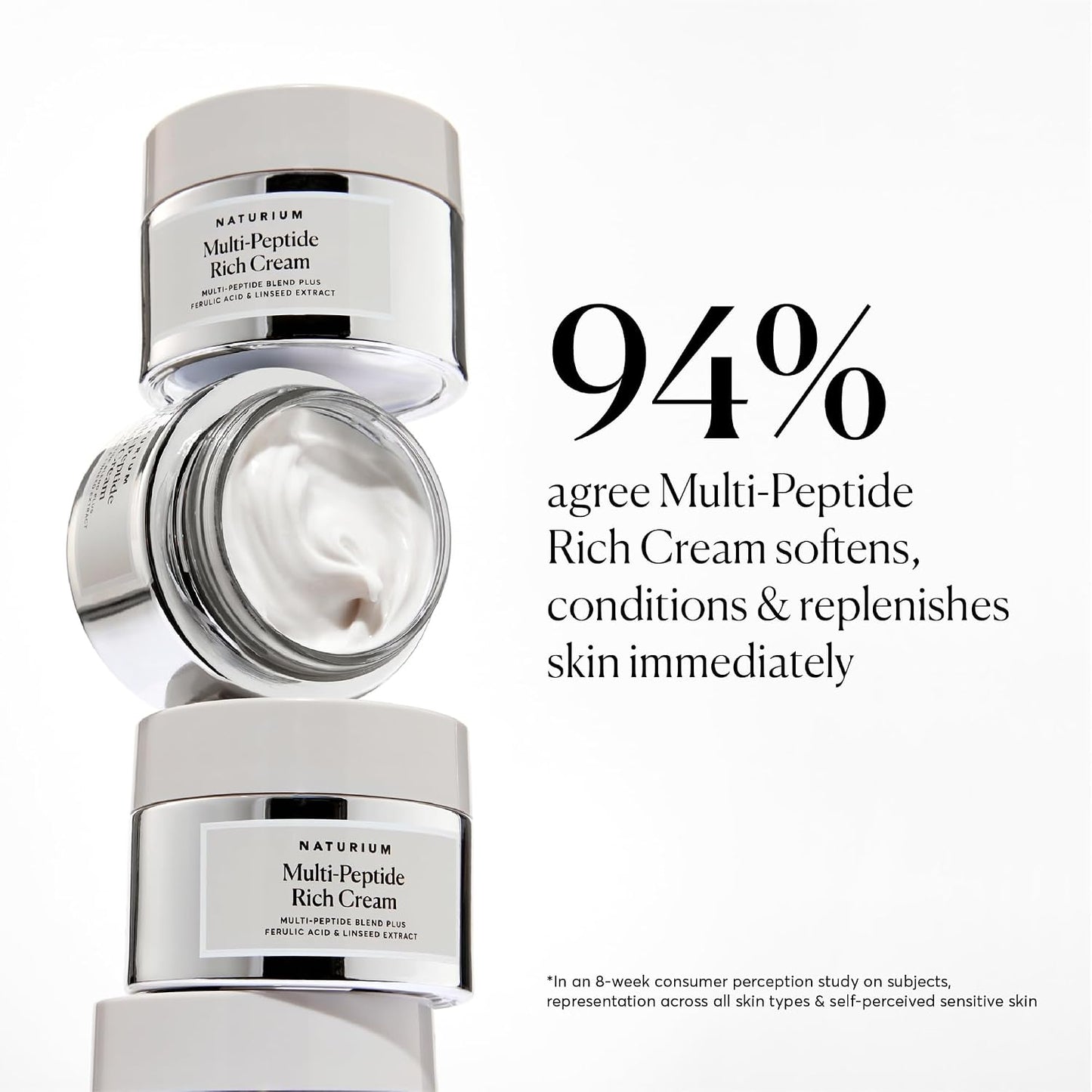 Multi-Peptide Rich Cream, Hydrating & Nourishing to Help Appearance of Fine Lines & Wrinkles, Vegan & Cruelty-Free, 1.7 Oz