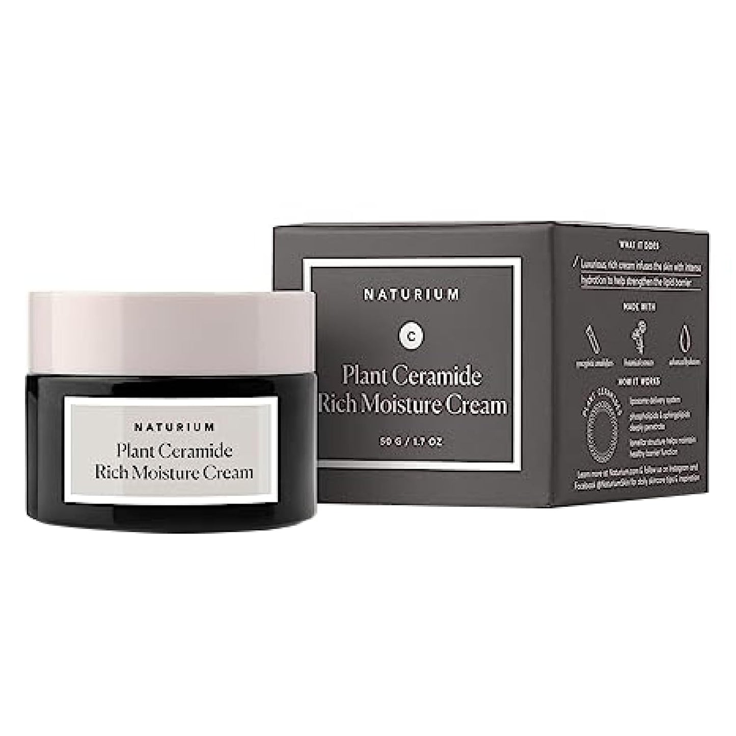 Plant Ceramide Rich Moisture Cream, Hydrating & Anti-Aging Skincare, 1.7 Oz