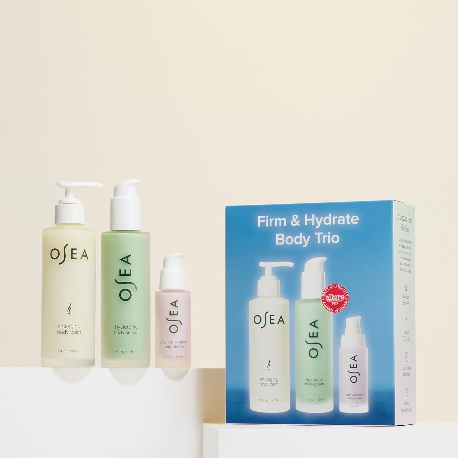 Firm & Hydrate Body Trio – Firming & Hydrating Mother'S Day Limited Edition Gift Set with Anti-Aging Balm, Hyaluronic Serum & Travel Size Dream Bio-Retinol Serum