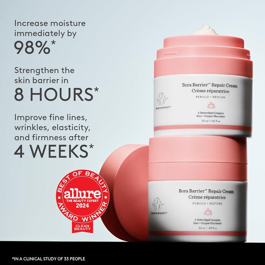 Drunk Elephant Bora Barrier Repair Cream - Ultra-Rich Moisturizer - Clean Clinical Skincare - Cruelty-Free - Dermatologist-Tested - Free of Essential Oils, Silicones, and Fragrance