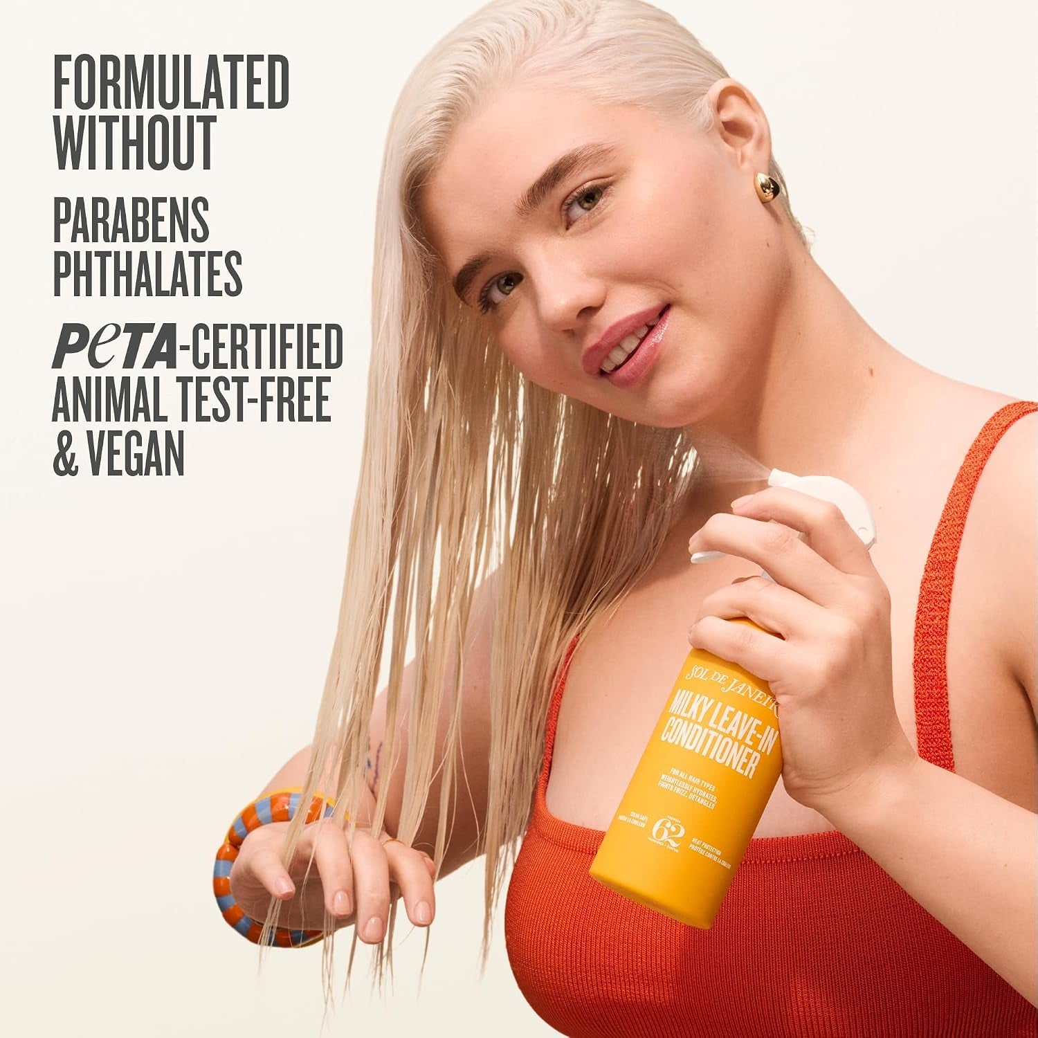 Sol De Janeiro Milky Leave-In Conditioner | Fights Frizz | Detangles | Heat Protection Spray for Hair | Vegan Formula