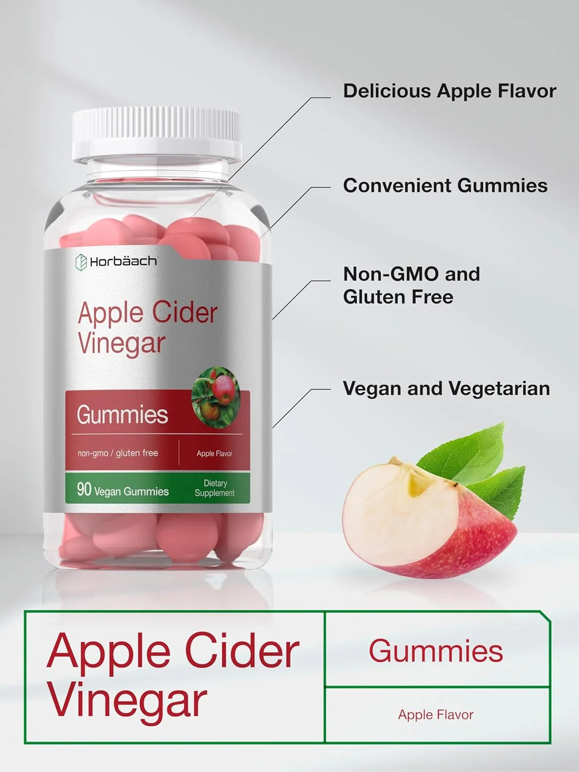 Apple Cider Vinegar 400Mg | 90 Vegan Gummies for Men and Women | by