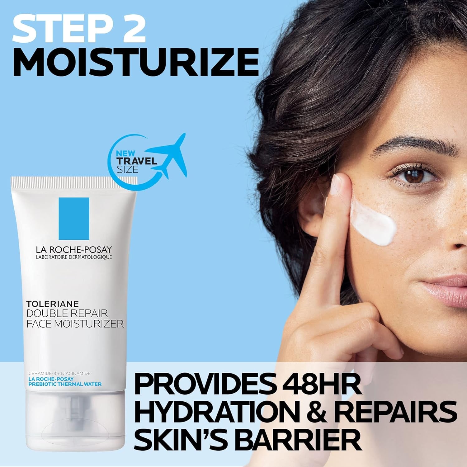 La Roche-Posay Toleriane Hydrating Gentle Face Cleanser, Hydrating Facial Cleanser with Niacinamide + Ceramides, Daily Face Wash for Dry Skin to Normal Skin, Sensitive Skin Tested, Fragrance Free