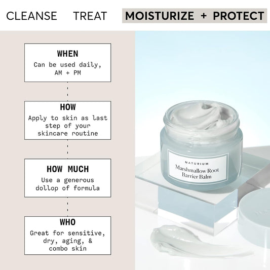 Marshmallow Root Barrier Balm, Face Balm Moisturizer for Hydrating Skin, 1.7 Oz