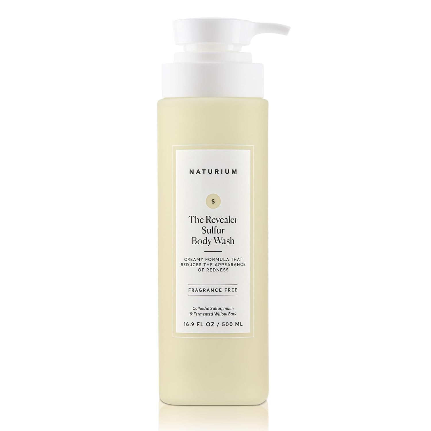 the Revealer Body Wash, Clarifying Skincare with Sulfur, Willow Bark, and Aloe Vera, 500 Ml / 16.9 Fl Oz