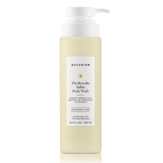 the Revealer Body Wash, Clarifying Skincare with Sulfur, Willow Bark, and Aloe Vera, 500 Ml / 16.9 Fl Oz