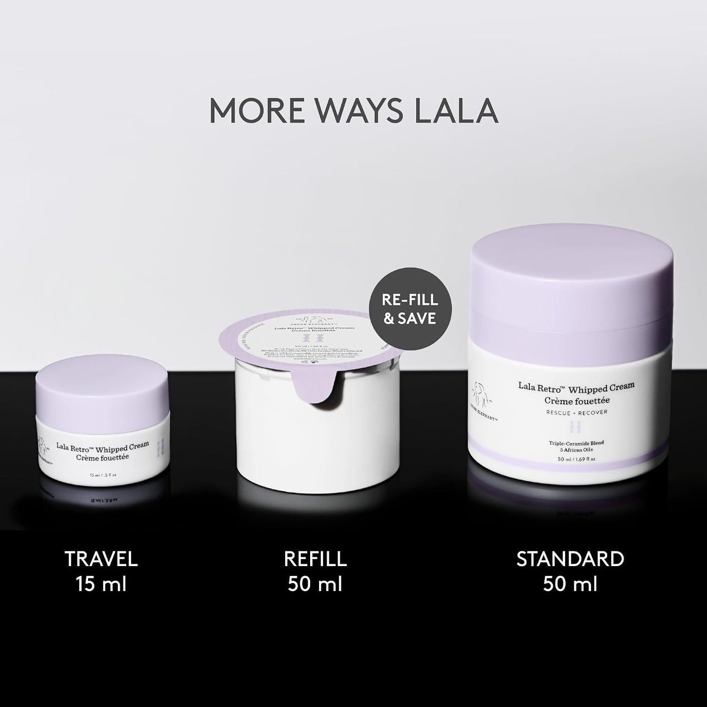 Drunk Elephant Lala Retro Whipped Cream - Ceramide Moisturizer - Clean Clinical Skincare - Cruelty-Free - Dermatologist-Tested - Free of Essential Oils, Silicones, and Fragrance