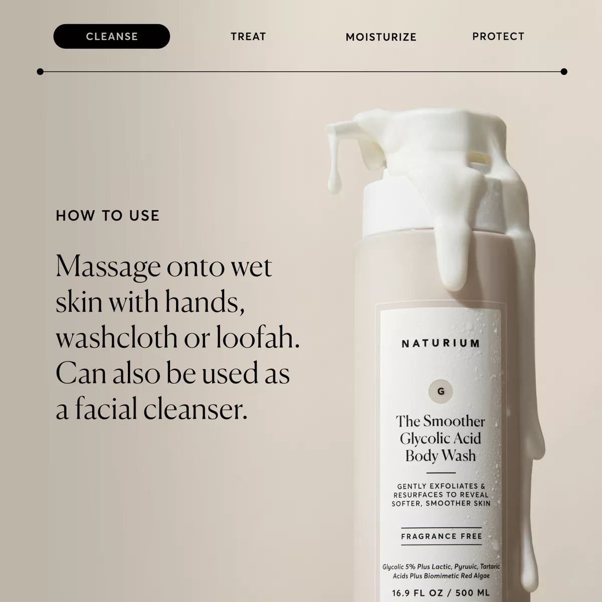 Naturium the Smoother Glycolic Acid Exfoliating Body Wash - 16.9 Fl Oz: Suitable for Oily, Combination, Sensitive Skin, Liquid Form
