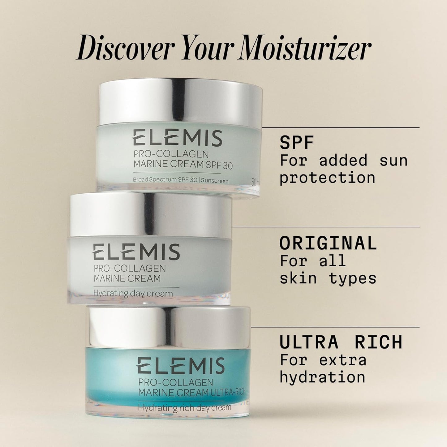 ELEMIS Pro-Collagen Marine Cream SPF 30, Lightweight Anti-Wrinkle Daily Facial Moisturizer