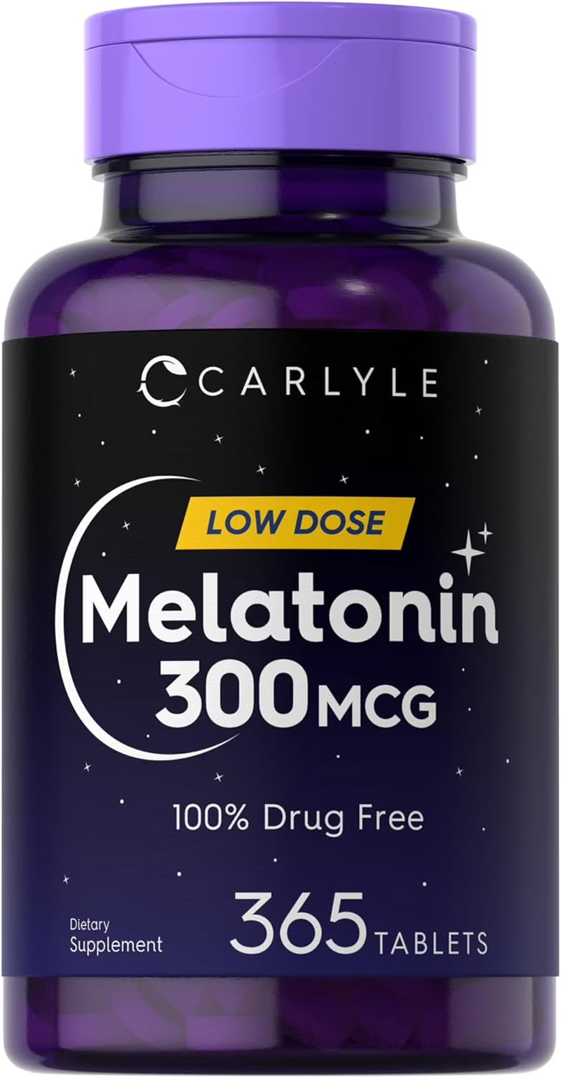 Melatonin 300Mcg | 365 Vegetarian Tablets for Men and Women | by