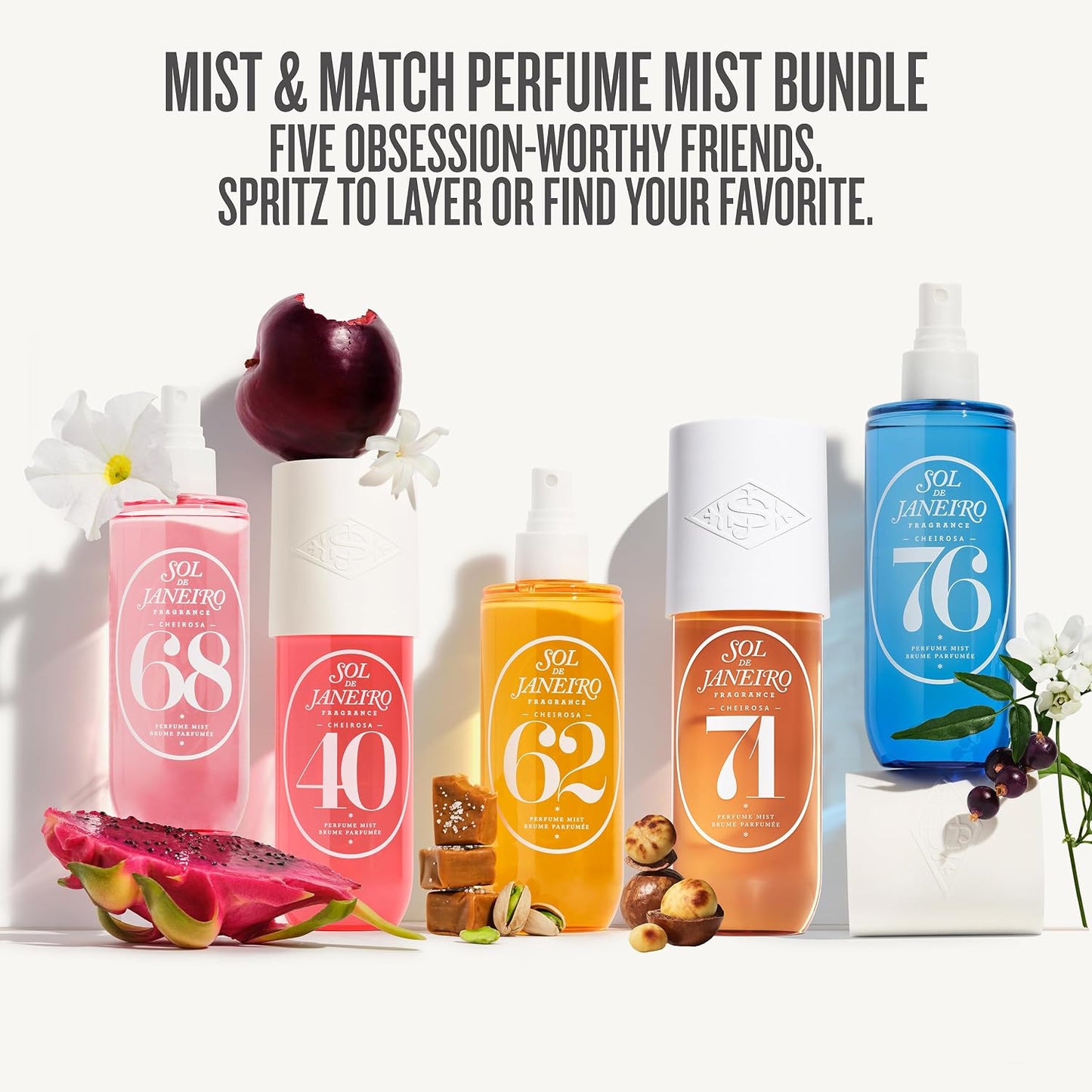 Sol De Janeiro Mist and Match Hair & Body Perfume Bundle | Includes 5 90Ml Cheirosa Fragrances - Amazon Exclusive