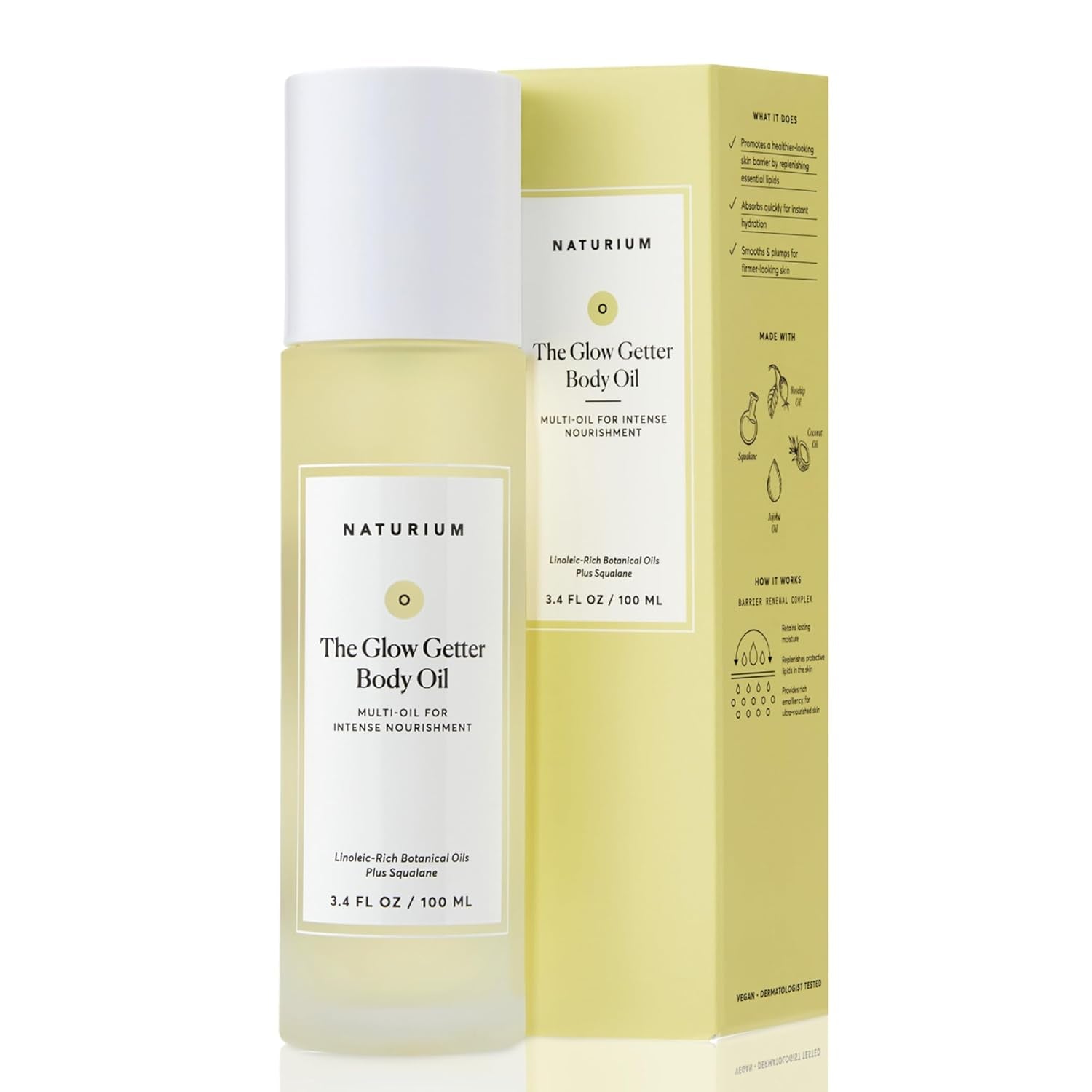 the Glow Getter Body Oil, Multi-Oil for Intense Nourishment, Hydrating & Moisturizing Formula, Vegan & Cruelty-Free, 3.4 Oz