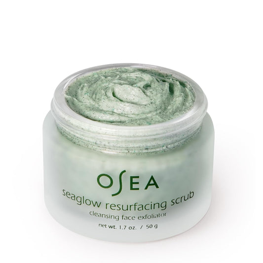 Seaglow Resurfacing Face Cleanser and Scrub 1.7 Oz - 2-In1- for All Skin Types - Facial Exfoliator and Cleanser - Clean Beauty - Vegan Skincare