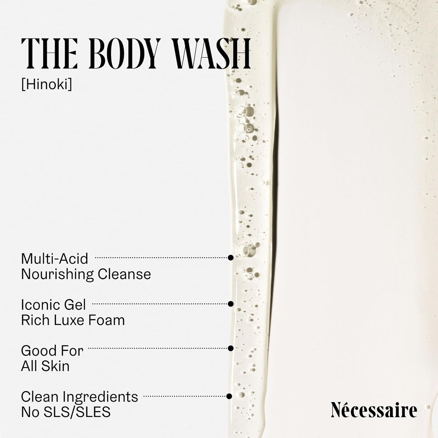 the Body Wash Hinoki - Multi-Oil Shower Gel Body Wash for Sensitive Skin with Niacinamide. 8.4 Fl Oz.