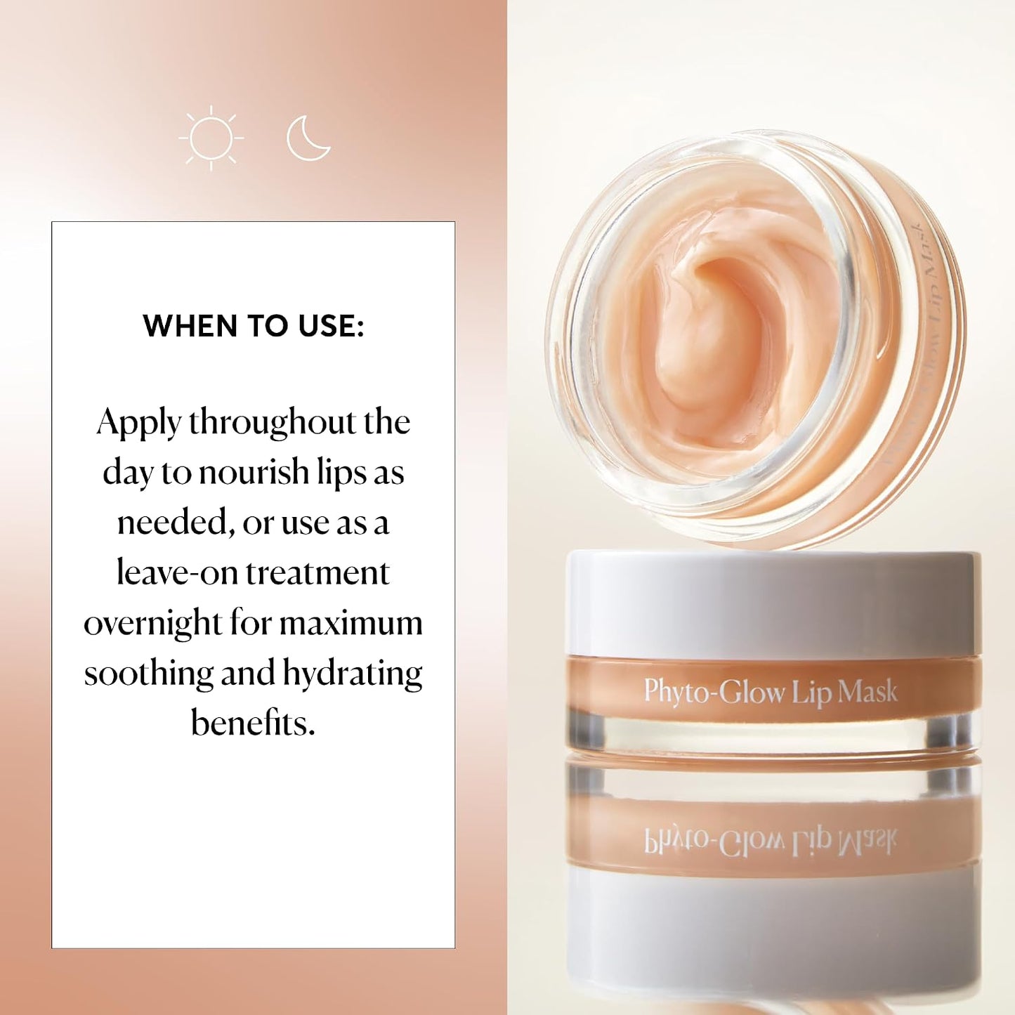 Phyto-Glow Lip Mask, Hydrating & Moisturizing Balm, Restores & Replenishes for Nourishing Lips with Shea Butter, 0.5 Oz