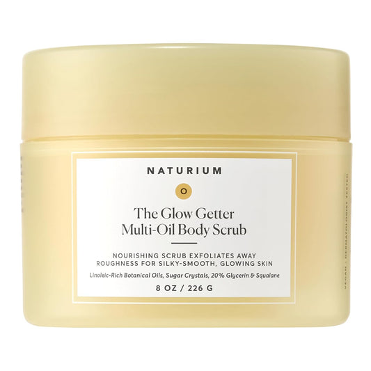 Glow Getter Body Scrub, Exfoliating Sugar Crystals with Linoleic-Rich Oils, Glycerin & Squalane, 226 G / 8 Oz