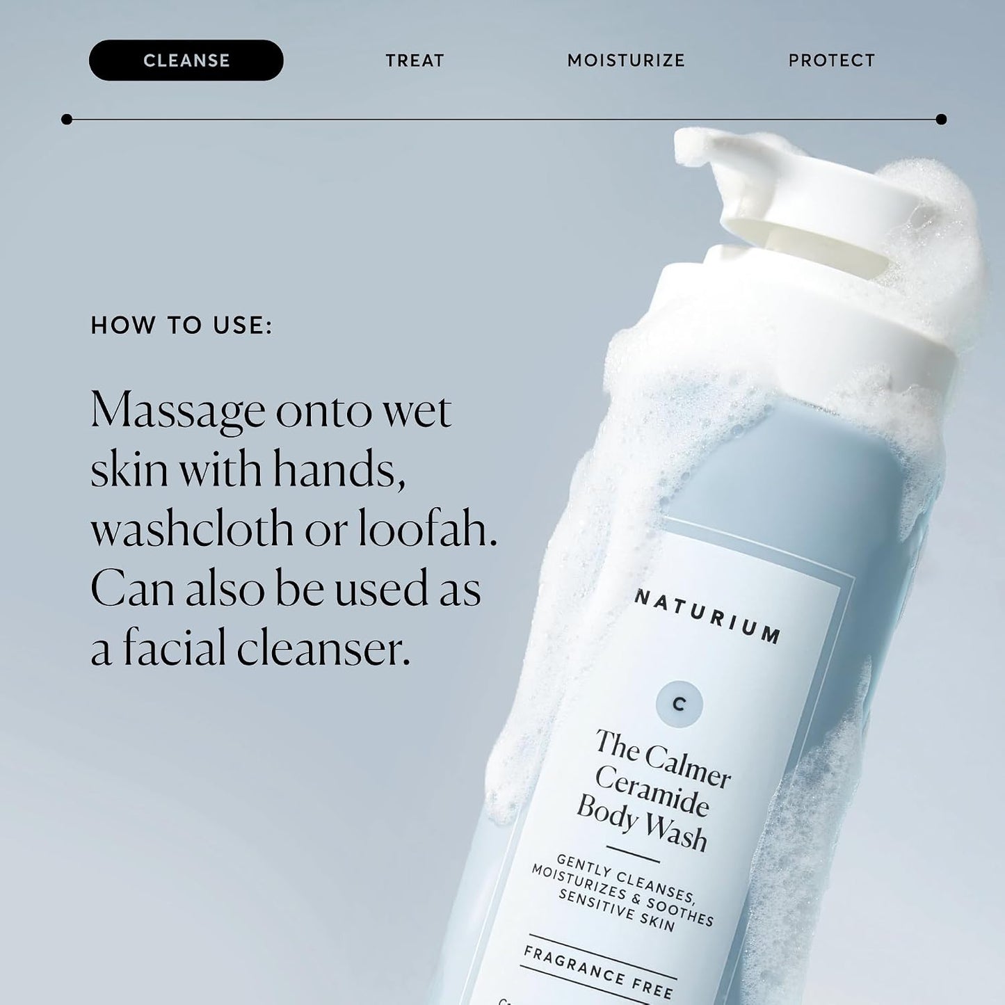 the Calmer Ceramide Body Wash, Frangrance-Free, Cleansing & Moisturizing for Dry, Sensitive Skin, Dermatologist-Tested, Paraben & Cruelty-Free, 16.9 Oz