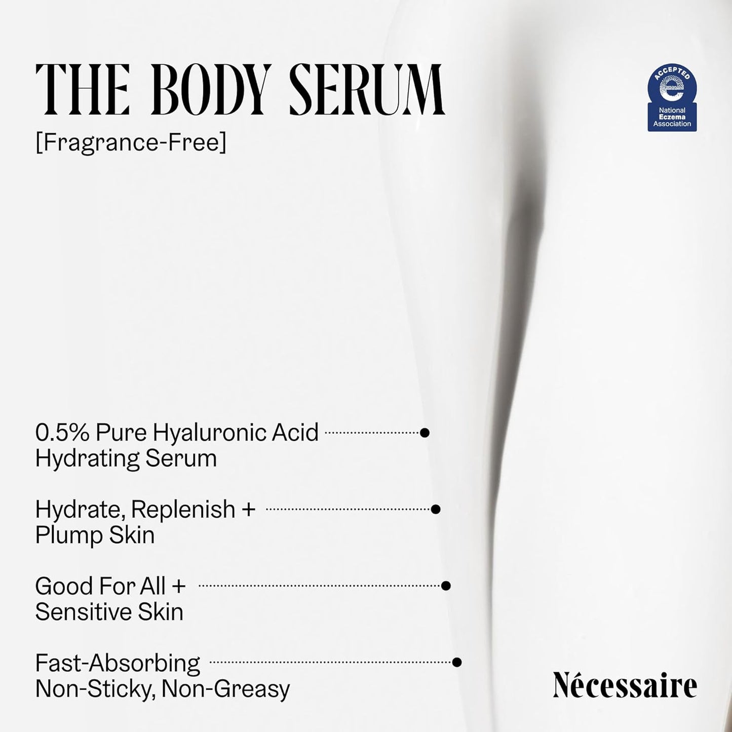 the Body Serum – Fragrance-Free Hyaluronic Acid Body Serum for Women+ Men. Niacinamide Firming Body Lotion – Fast-Absorbing for Sensitive + Eczema-Prone Skin. 50 Ml/1.7 Fl Oz