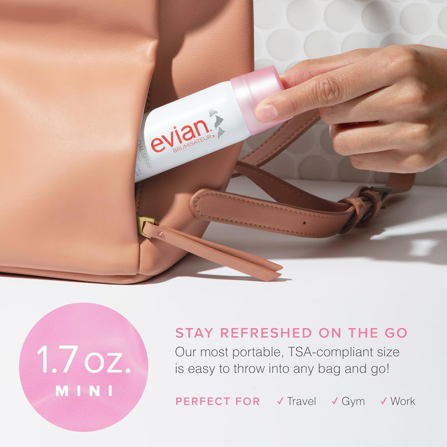 Evian Facial Spray 1.7 Oz - Hydrating Mineral Water Mist for Face & Skin