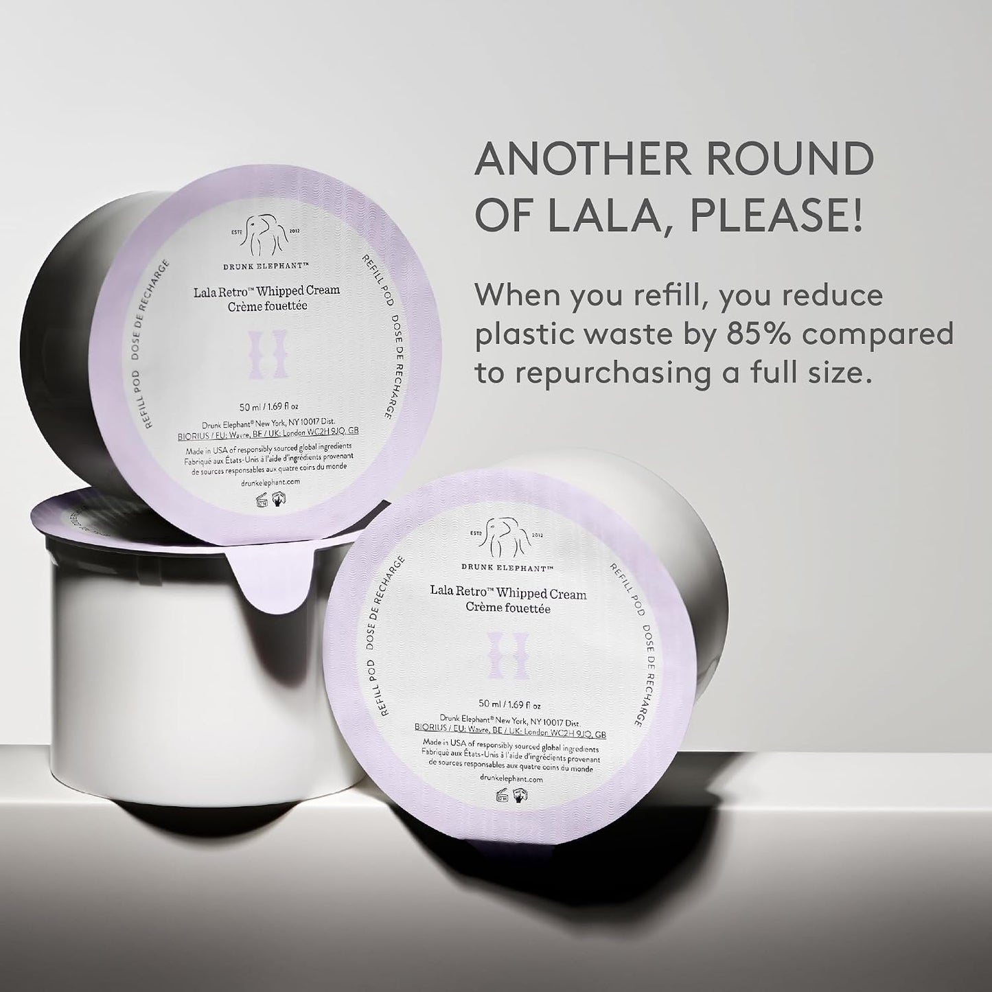 Drunk Elephant Lala Retro Whipped Cream - Ceramide Moisturizer - Clean Clinical Skincare - Cruelty-Free - Dermatologist-Tested - Free of Essential Oils, Silicones, and Fragrance