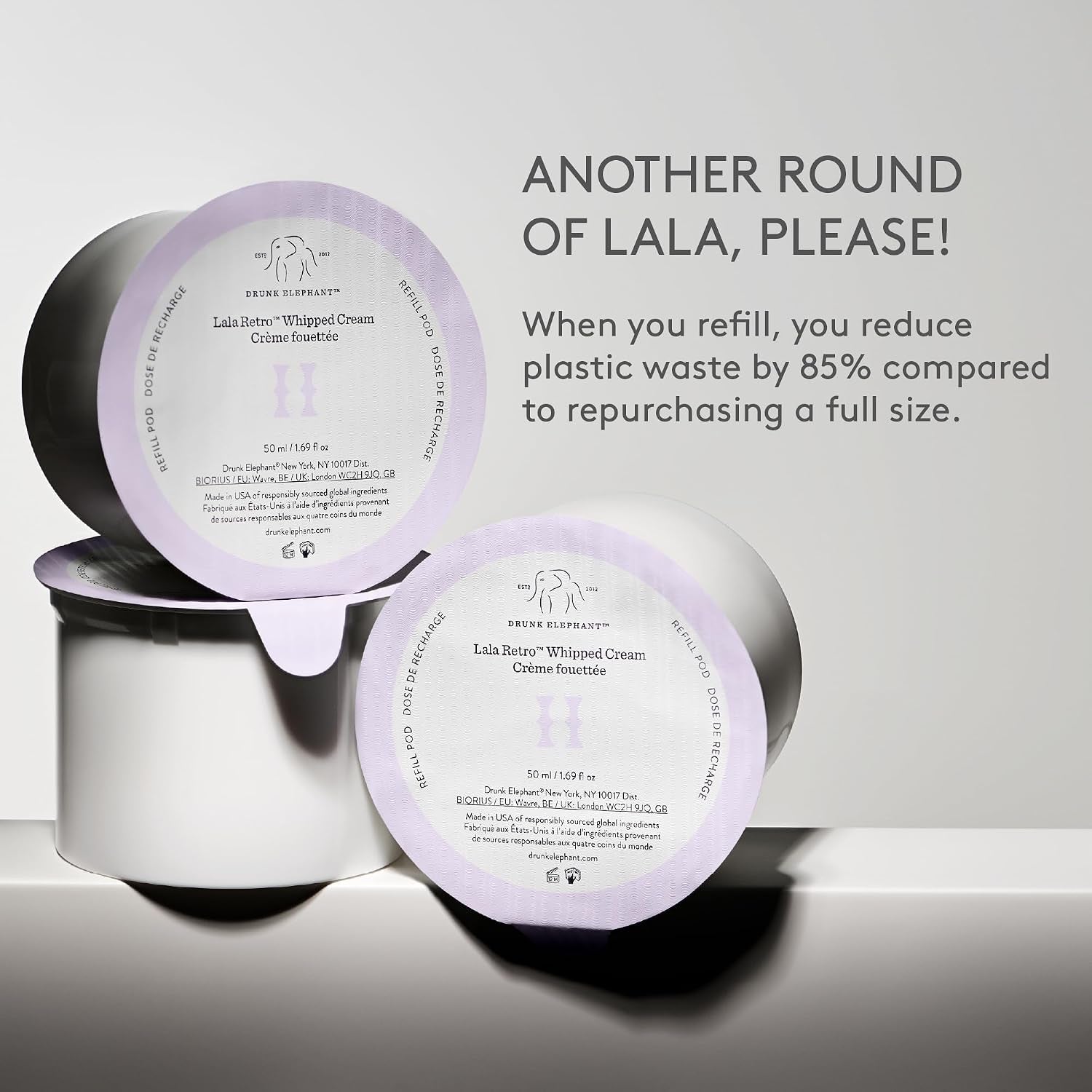 Drunk Elephant Lala Retro Whipped Cream - Ceramide Moisturizer - Clean Clinical Skincare - Cruelty-Free - Dermatologist-Tested - Free of Essential Oils, Silicones, and Fragrance