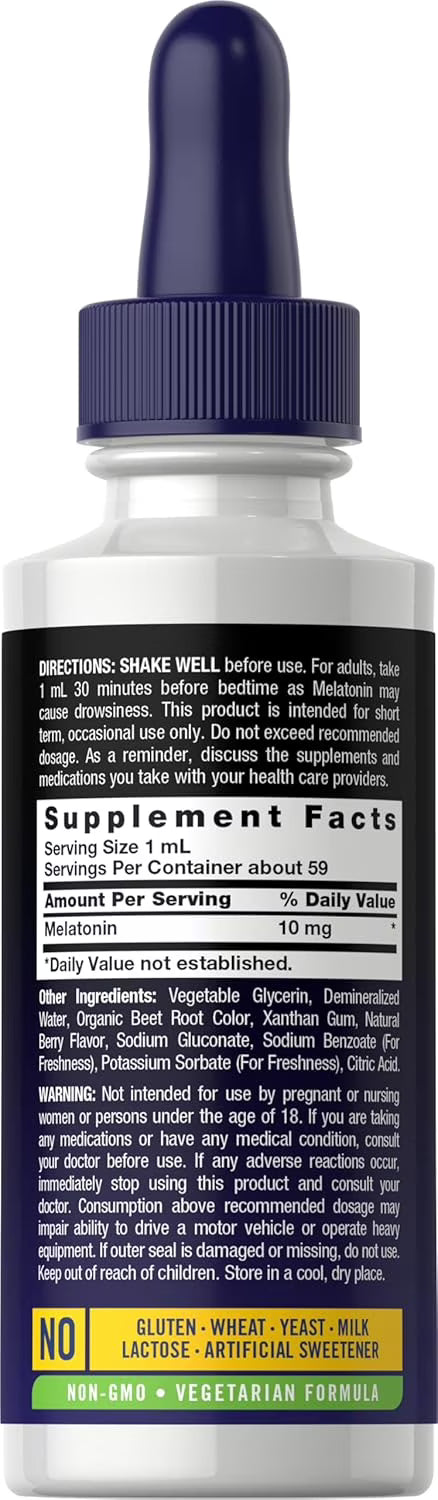 Melatonin Liquid 10Mg | 2 Fl Oz | Berry Flavor