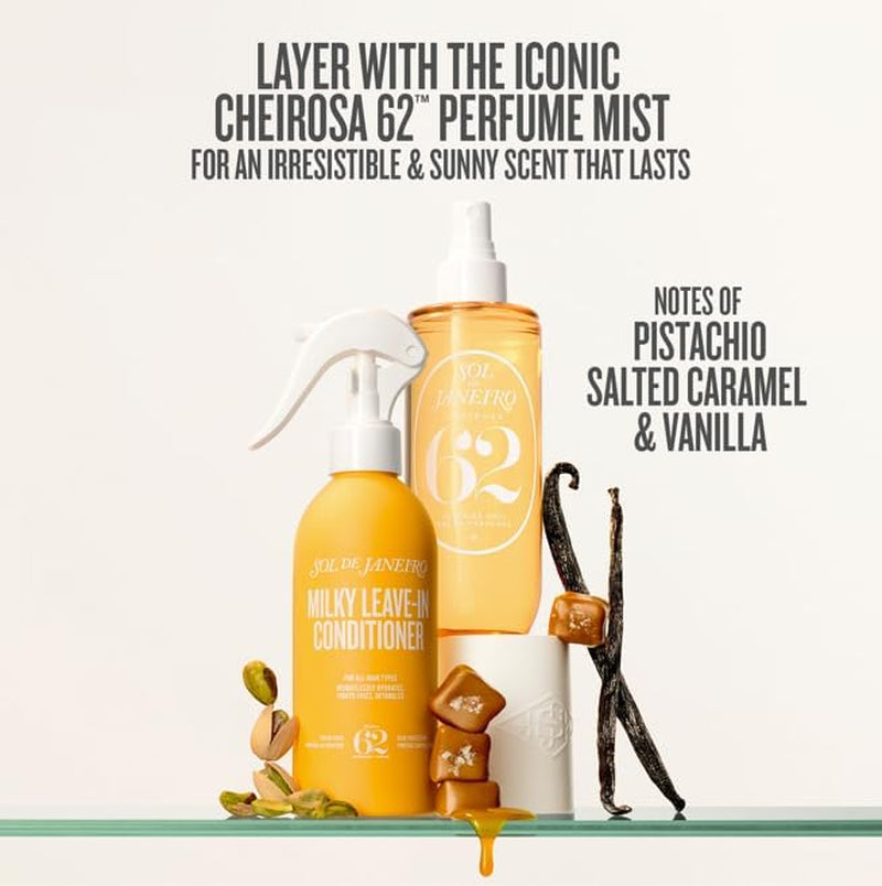 Sol De Janeiro Milky Leave-In Conditioner | Fights Frizz | Detangles | Heat Protection Spray for Hair | Vegan Formula