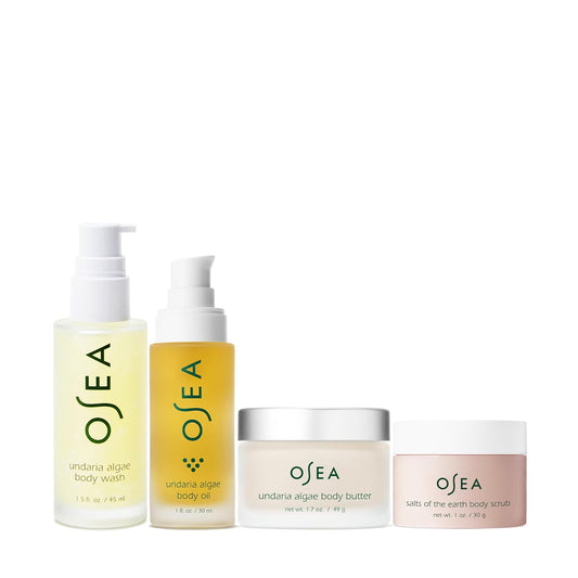 Bodycare Bestsellers Skincare Set - 4-Piece Body Travel Set - 1Oz - Body Oil, Body Butter, Body Scrub, & Body Wash