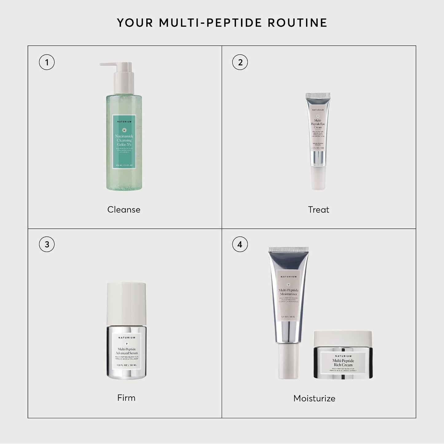Multi-Peptide Rich Cream, Hydrating & Nourishing to Help Appearance of Fine Lines & Wrinkles, Vegan & Cruelty-Free, 1.7 Oz