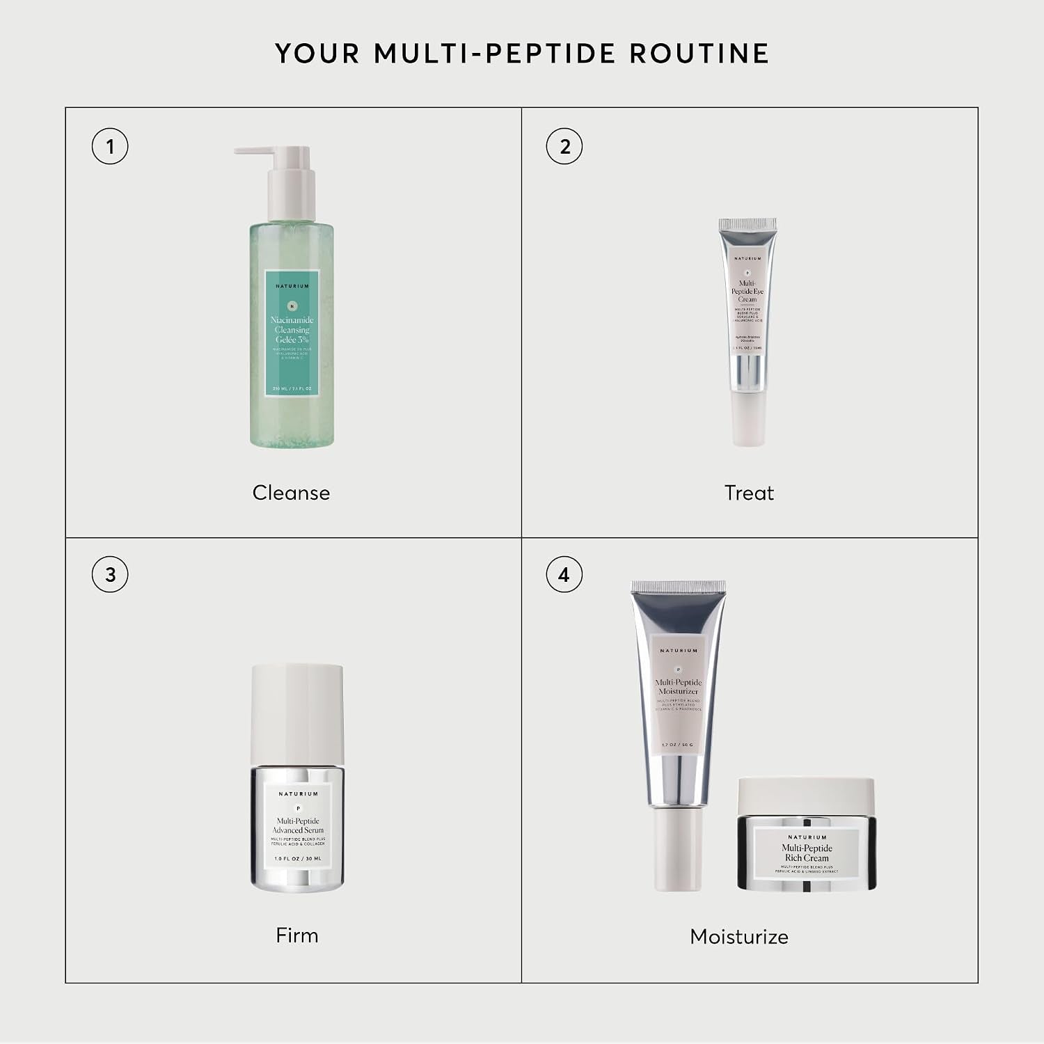 Multi-Peptide Rich Cream, Hydrating & Nourishing to Help Appearance of Fine Lines & Wrinkles, Vegan & Cruelty-Free, 1.7 Oz