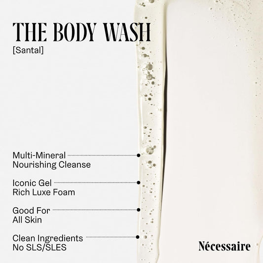 Body Essentials - Skin Care Gift Set for Women + Men - Travel-Size Body Wash, Body Lotion + Deodorant | Dermatologist-Tested. Hypoallergenic | Vegan | Aluminum-Free Deodorant (Santal)