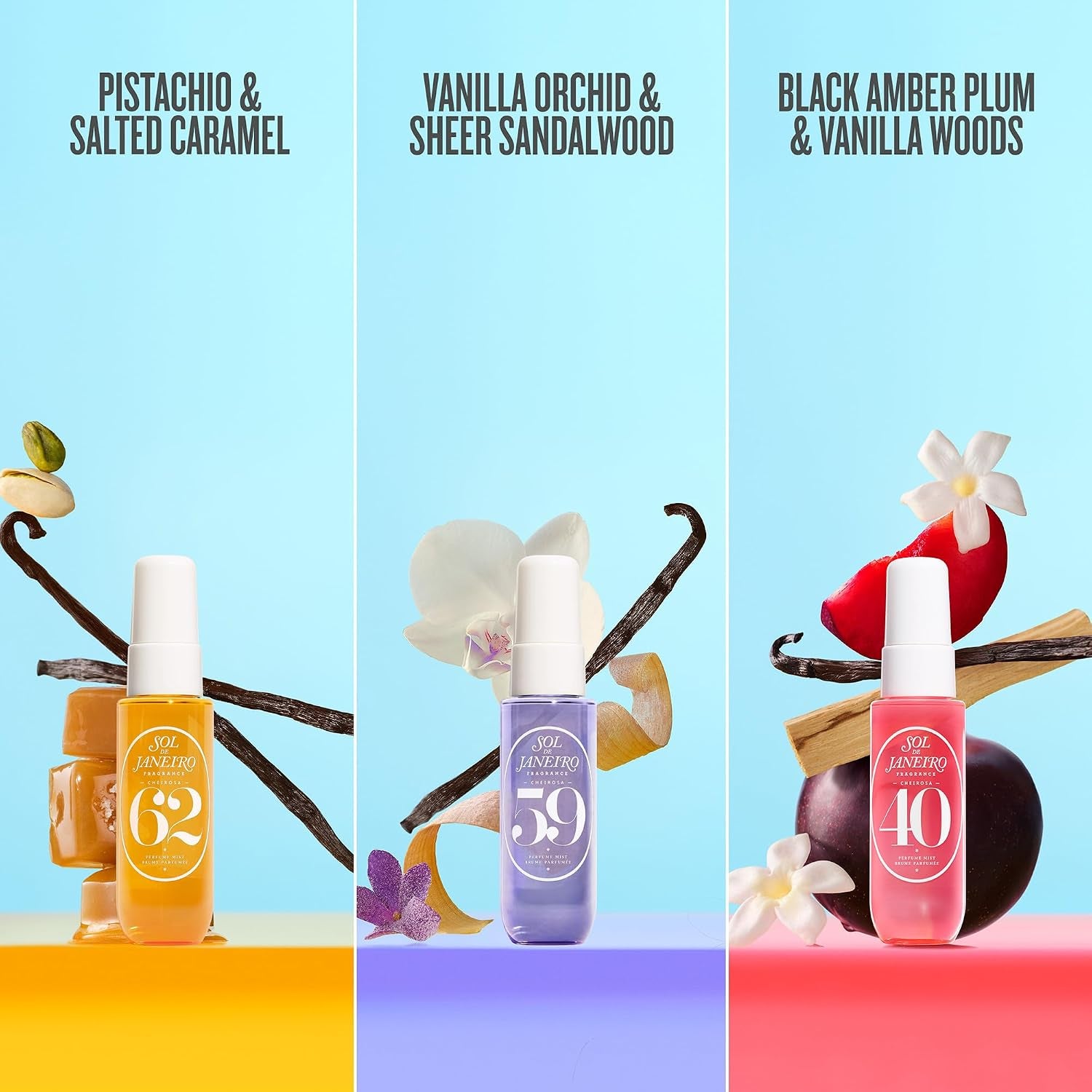 Sol De Janeiro Cheirosa Perfume Mist Discovery Set | Includes Cheirosa 62, 40, and 59 | 3 X 1 Fl Oz. Beauty Minis