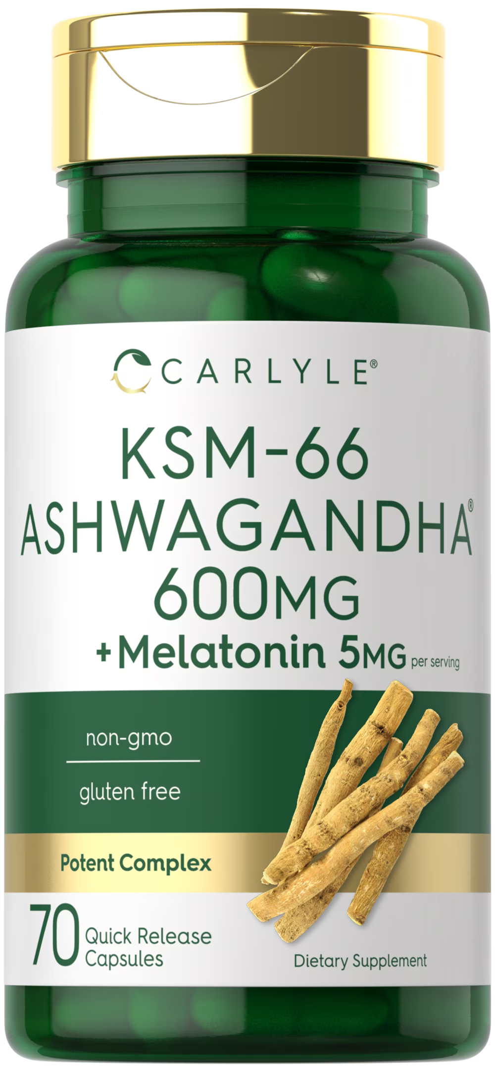 KSM-66 Ashwagandha Capsules 600Mg | 70 Capsules with Melatonin 5Mg