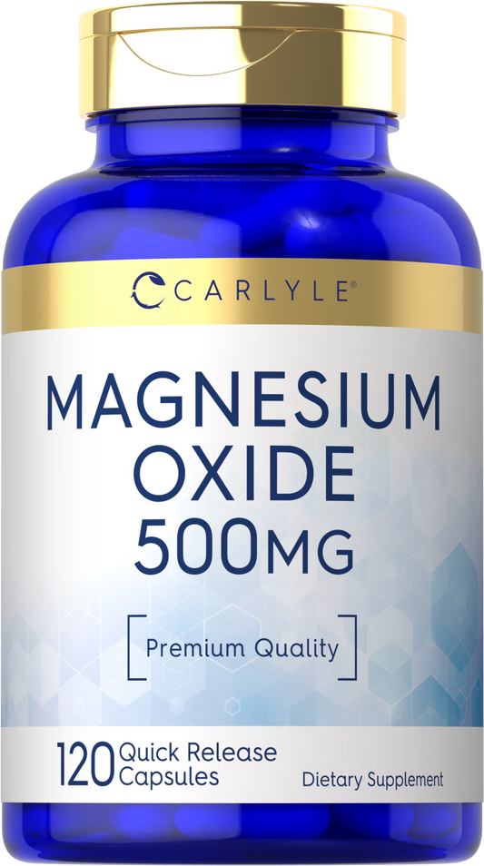 Magnesium Oxide 500Mg | 120 Quick Release Capsules | Gluten Free