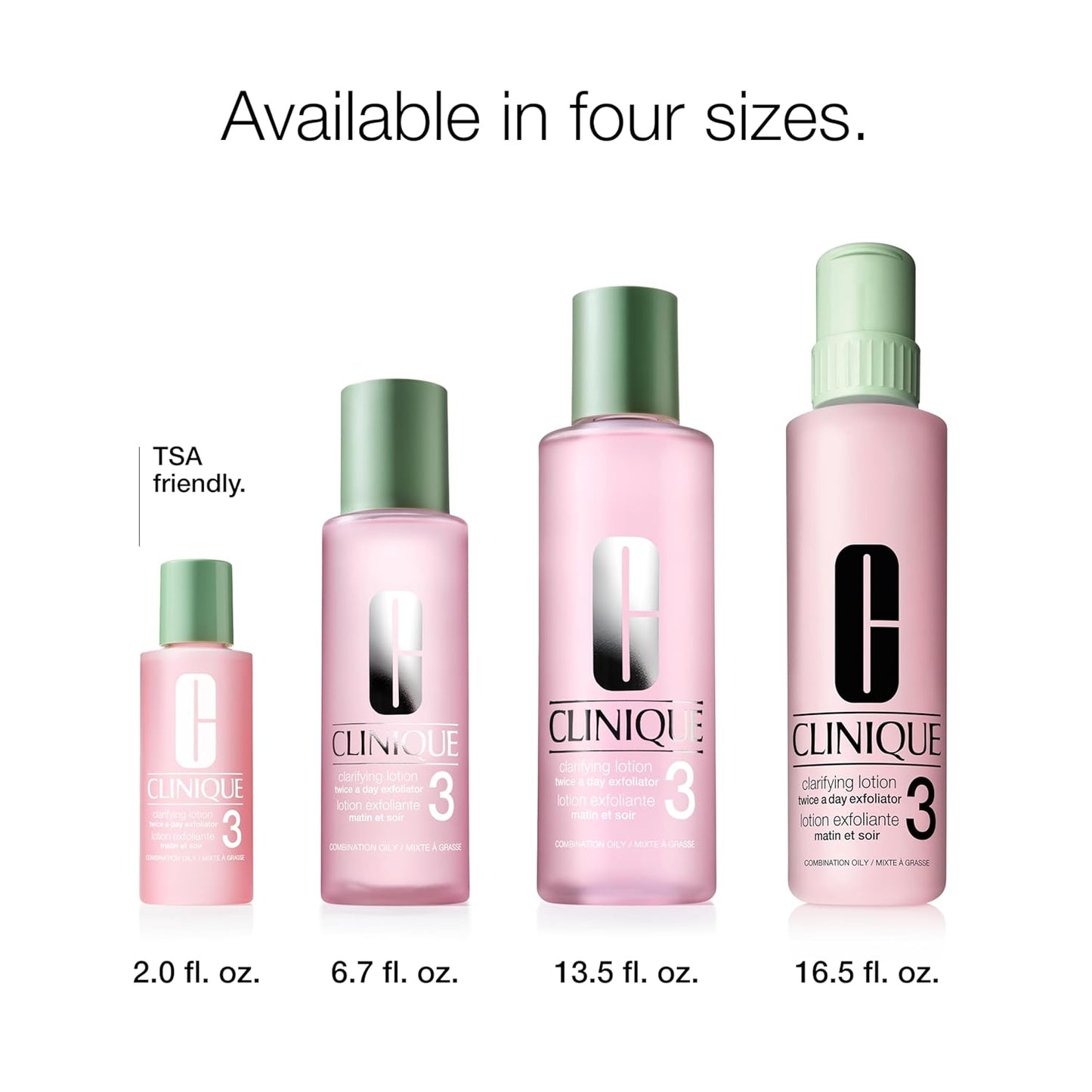 Clinique Clarifying Lotion 1.0, 1, 2, 3 & 4 | Exfoliating Face Toner with Witch Hazel | 5 Formulas for Every Skin Type | Step 2 of 3-Step Skin Care Routine