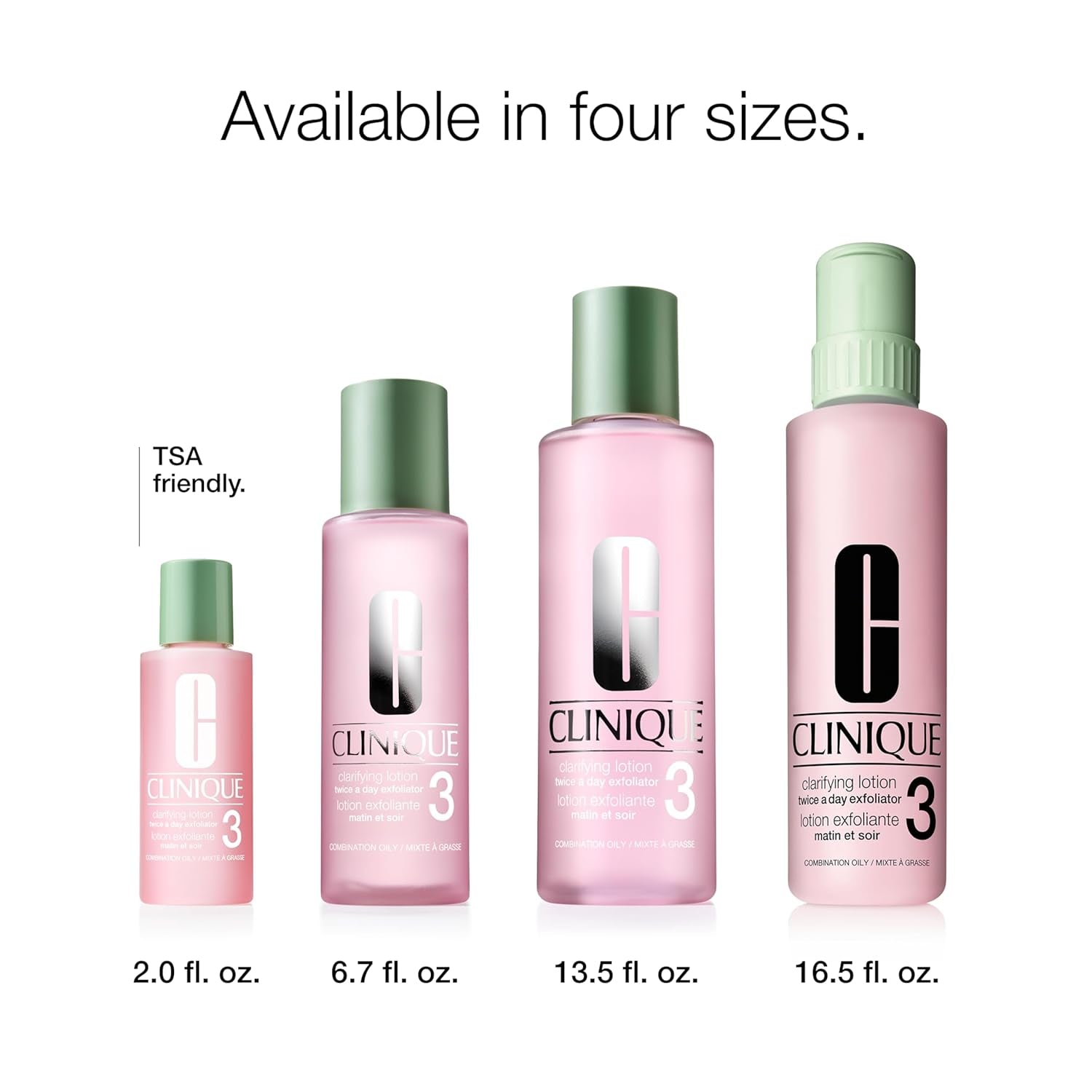 Clinique Clarifying Lotion 1.0, 1, 2, 3 & 4 | Exfoliating Face Toner with Witch Hazel | 5 Formulas for Every Skin Type | Step 2 of 3-Step Skin Care Routine