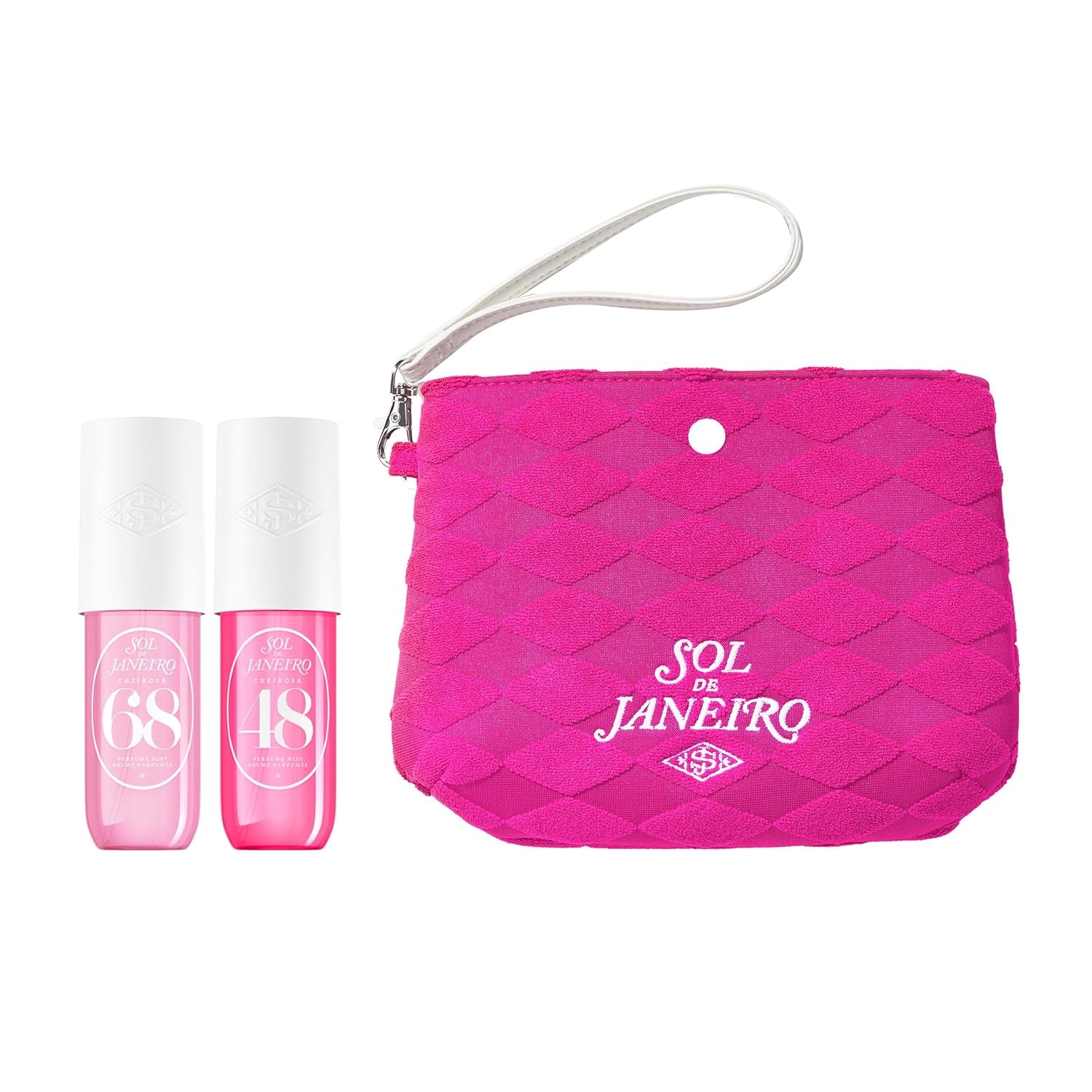Sol De Janeiro Giftable Set | Two Travel Size Hair & Body Fragrance Mist with Pink Pouch | Cheirosa 68 & Cheirosa 48, 3 Fl Oz Ea | Amazon Exclusive | $72 Value