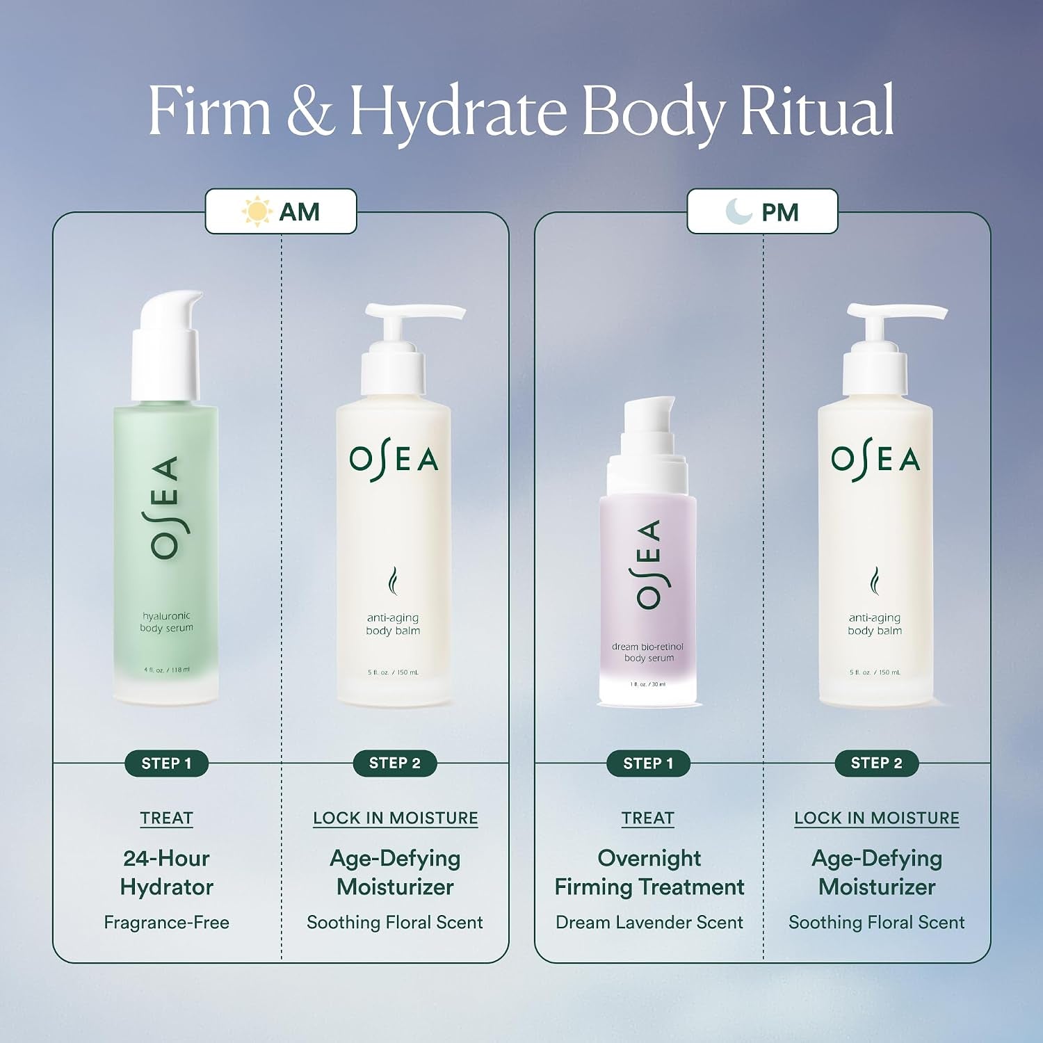 Firm & Hydrate Body Trio – Firming & Hydrating Mother'S Day Limited Edition Gift Set with Anti-Aging Balm, Hyaluronic Serum & Travel Size Dream Bio-Retinol Serum